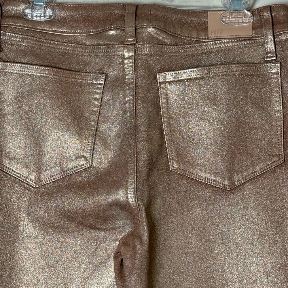 PAIGE Metallic Rose Gold Slim Jeans - Picture 4 of 5